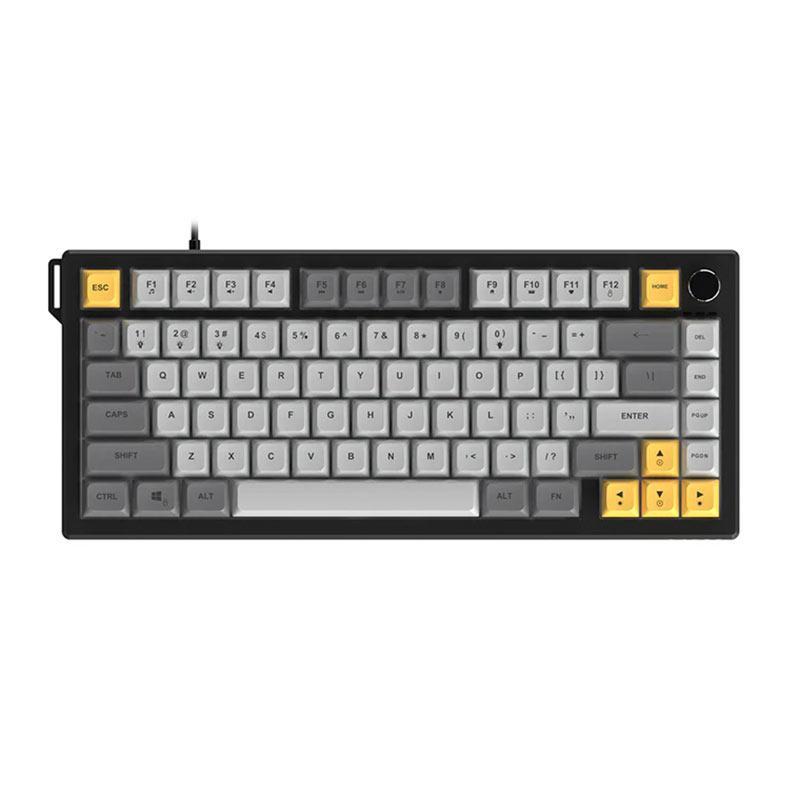 Teclado Membrana Ajazz AF82, RGB, Grey/Yellow, AF82-BGY