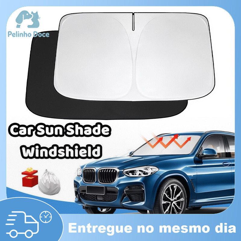 Pára-Sol Dobrável Protetor Solar Para-brisa Carro Quebra Sol Portatil Uv Painel Universal