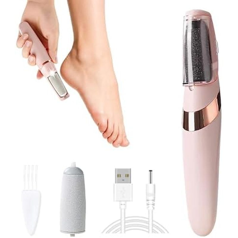 Removedor Elétrico De Calos Para Pés , De Ferramentas De Pedicure Recarregáveis De 2 Velocidades Com 2 Cabeças De Moagem