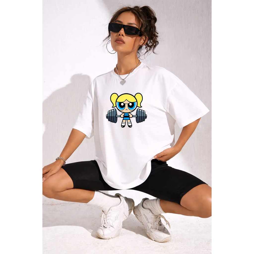 Camiseta Feminina Camisa Academia Super Poderosas Lindinha Confortável 100% Algodão Ideal Dia a Dia Trabalho e Academia
