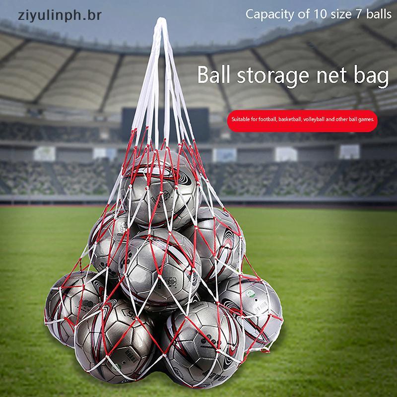 ziyulinph Portátil Carry Net Saco Bolas Voleibol Durável Padrão Náilon Corda De Armazenamento Bola Linha Futebol Basquet