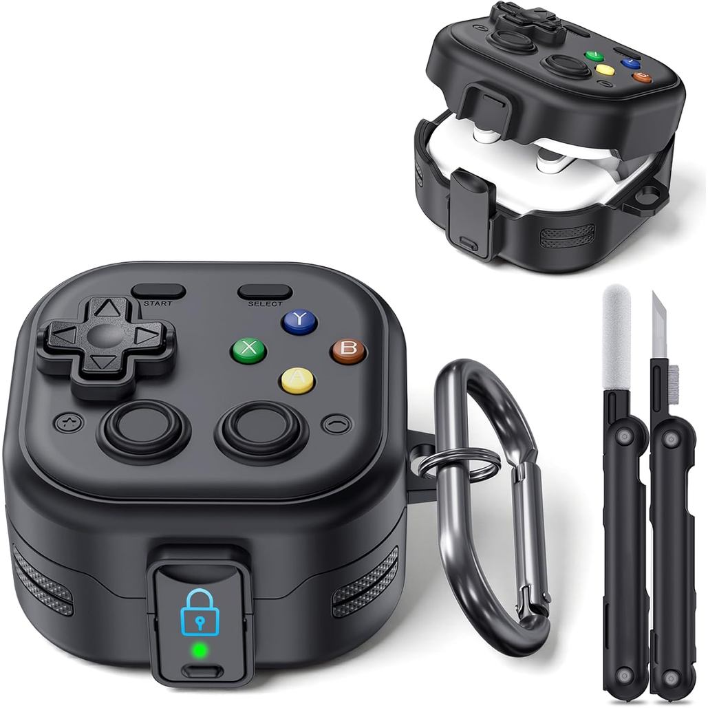Capa com Fecho Seguro para Galaxy Buds 4 Pro e Buds 4, Capa Rígida Resistente co