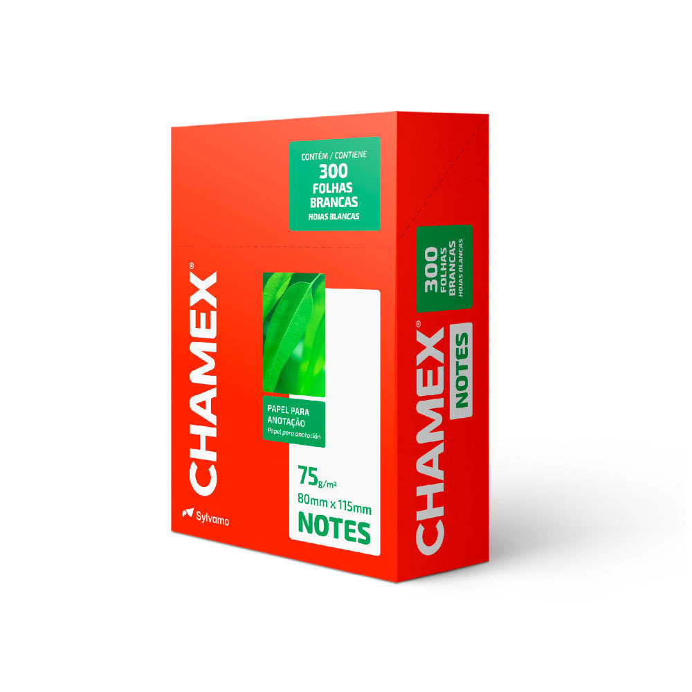 Bloco de anotações sem pauta Notes 80mmx115mm 300 folhas Chamex
