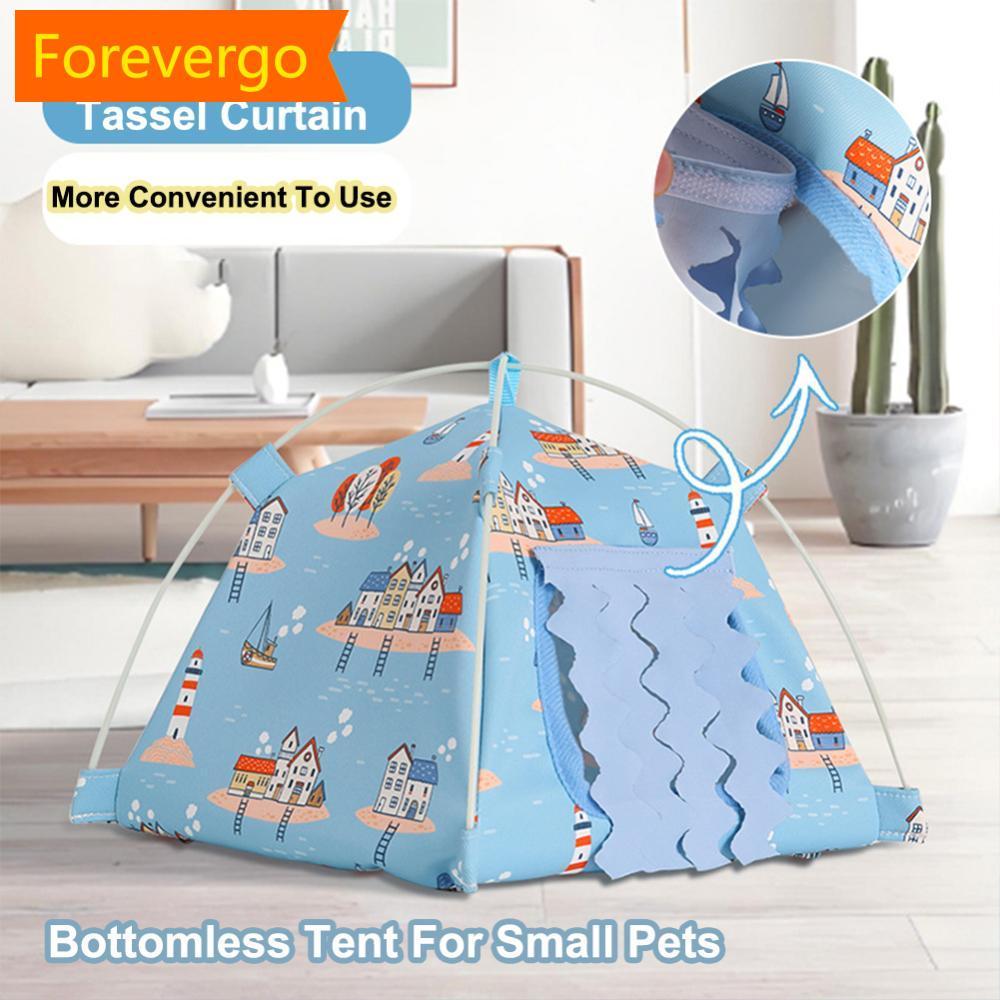 forevergo Verão Respirável Sem Fundo Tenda Para Animais De Estimação Cabana Pequeno Animal Esconderijo Abrigo Hamster Co