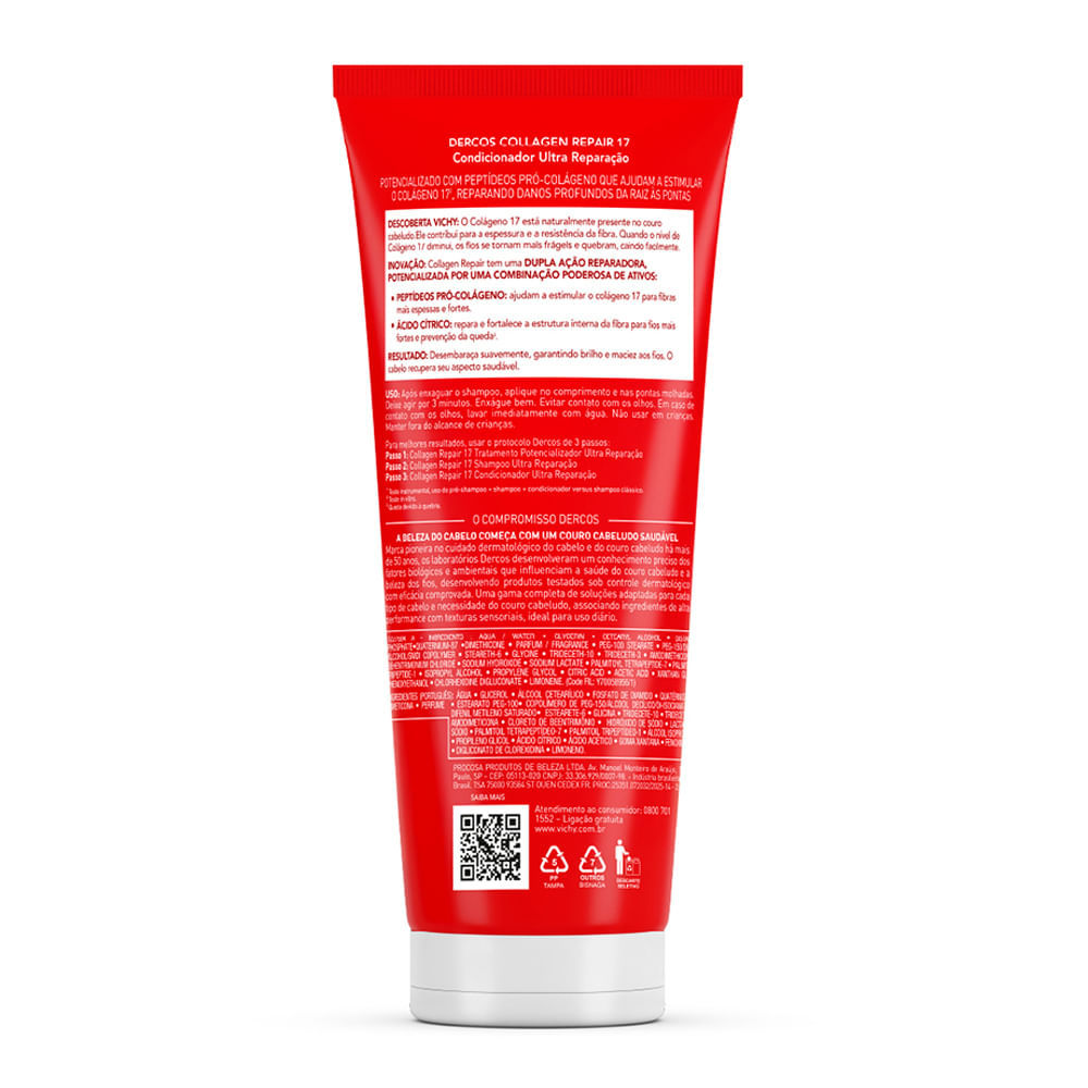 Collagen Repair 17 Dercos Condicionador Ultra Reparação Cabelos Danificados 200g · foto 2