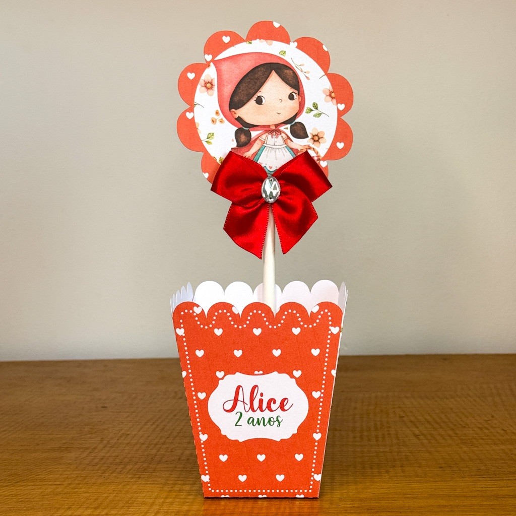 Cachepô  Centro de Mesa Chapeuzinho Vermelho Lembrancinhas para Festa Lembrancinhas personalizadas Festa Infantil