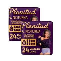 Kit 2 Roupa Íntima Plenitud Noturna Unissex Tamanho G/XG 24 Unidades Descartável Leve Mais Por Menos