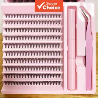 Kit De Extensões De Cílios DIY (200 Unidades)-Clusters Individuais Mistos 20D/30/40D , Ligação E Ved