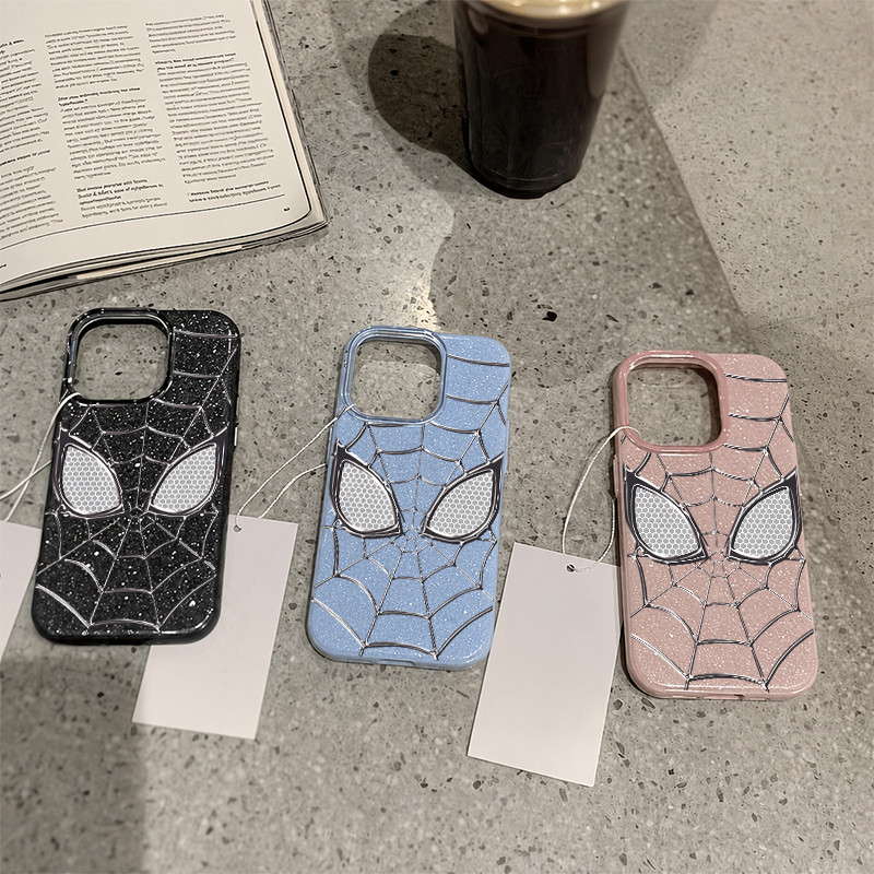 Capa Com Glitter Do Homem-Aranha Para Samsung A03 A05 A13 A14 A15 A16 A23 A32 A36 A52 A55 S20 S21 S22 Ultra S23 S24 S25.