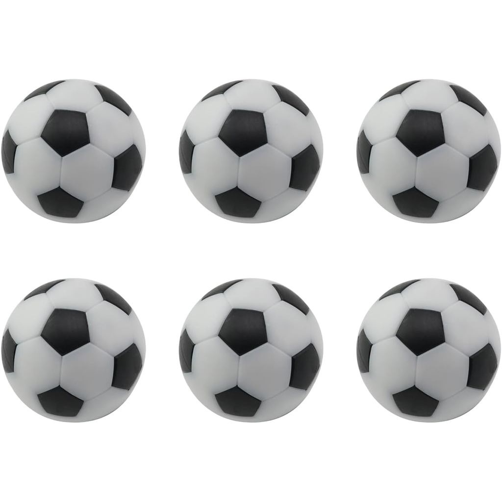 6 Pçs 32mm Preto E Branco Desktop Plásticos Mini Bola De Futebol Acessórios Lazer Esportes Sala Jogo Matraquilhos Parte