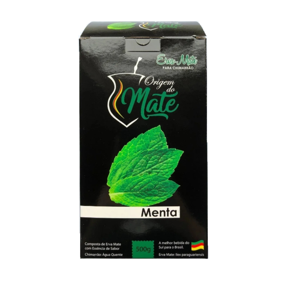 Erva Mate Saborizada Origem do Mate Menta Abacaxi Cidreira Maçã 500g Para Chimarrão Tereré