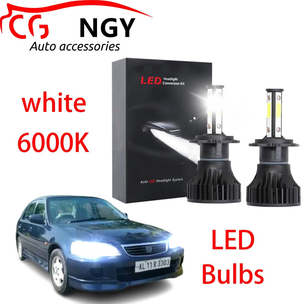 Para Honda City 1996 A 2008-Lâmpadas De Farol LED BH Bright 6000K Kit De Feixe Alto E Baixo Branco (1 Par)