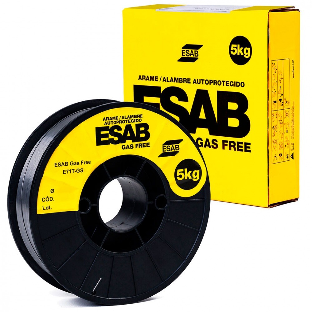 Arame para solda mig 0,8 mm 5 kg uso sem gás - Gas Free Esab