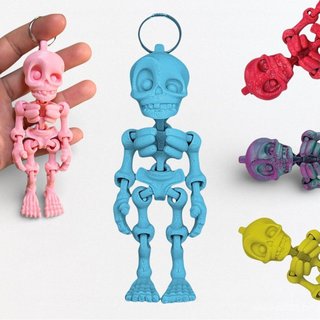 Mini Esqueleto Caveira Articulado Brinquedo Chaveiro Fidget Toy Novidade Halloween Presente Natal