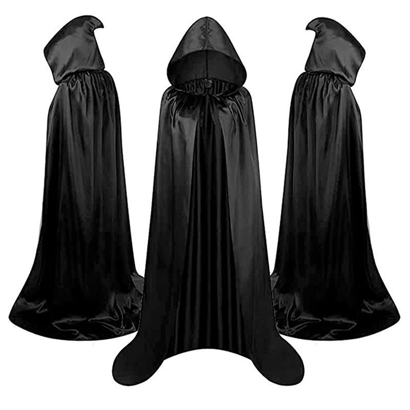 Estoque pronto ~ capa de Halloween Teding capa Cosplay crianças preto Medieval masculino feiticeiro Robe morte monge cha