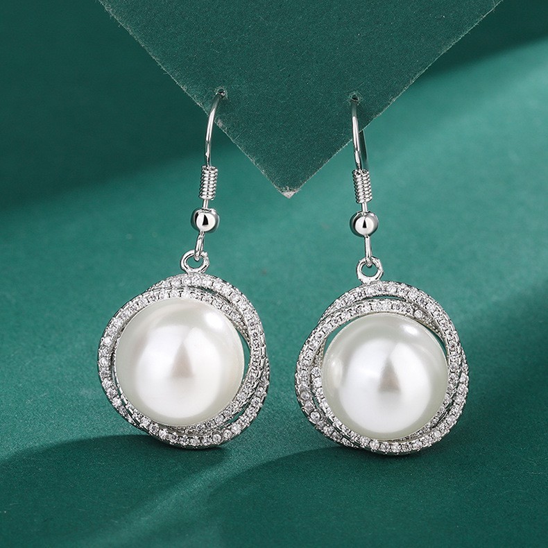 Colar de Pérolas Brancas Australianas ZQ1P com Corrente, Novo Colar de Pérolas Feminino, Brincos e Anel de Pérolas de Ág