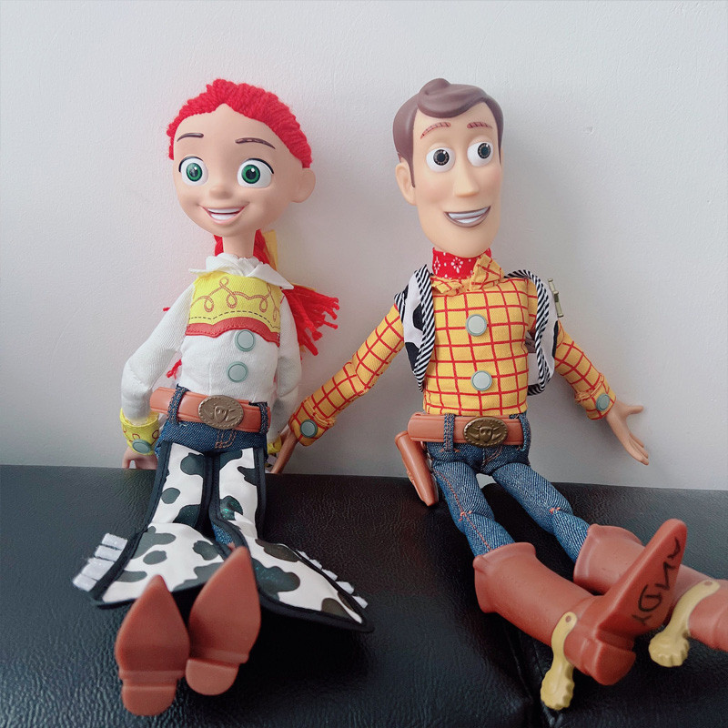 Figuras de Ação Falantes de 40cm "Toy Story 4" - Sheriff Woody, Buzz Lightyear, Jessie, Rex - Figura Decorativa Colecion