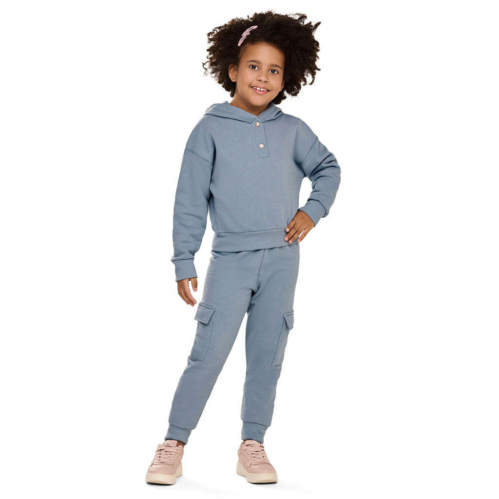 Conjunto Infantil Menina Moletom Botonê Elian Azul