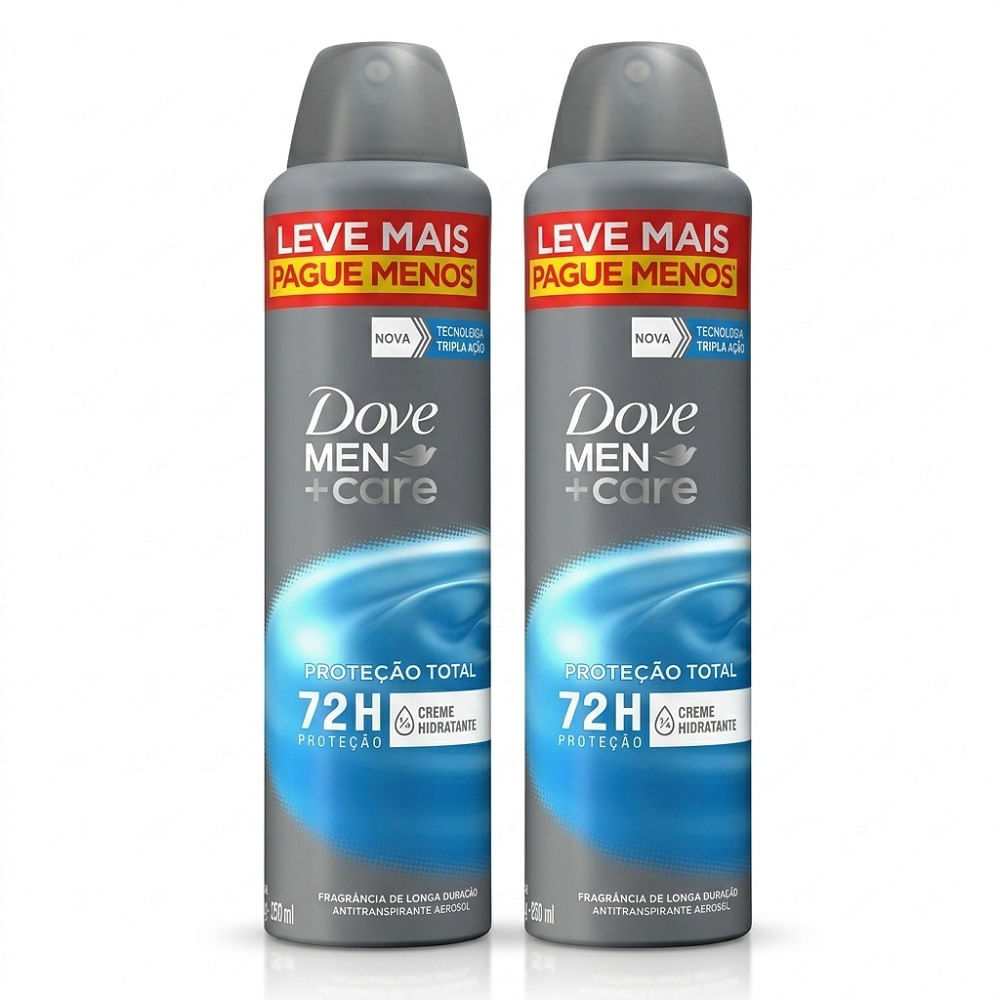 Kit 2 Desodorante Aerosol Dove Men+Care Prot Total 250ml Cada