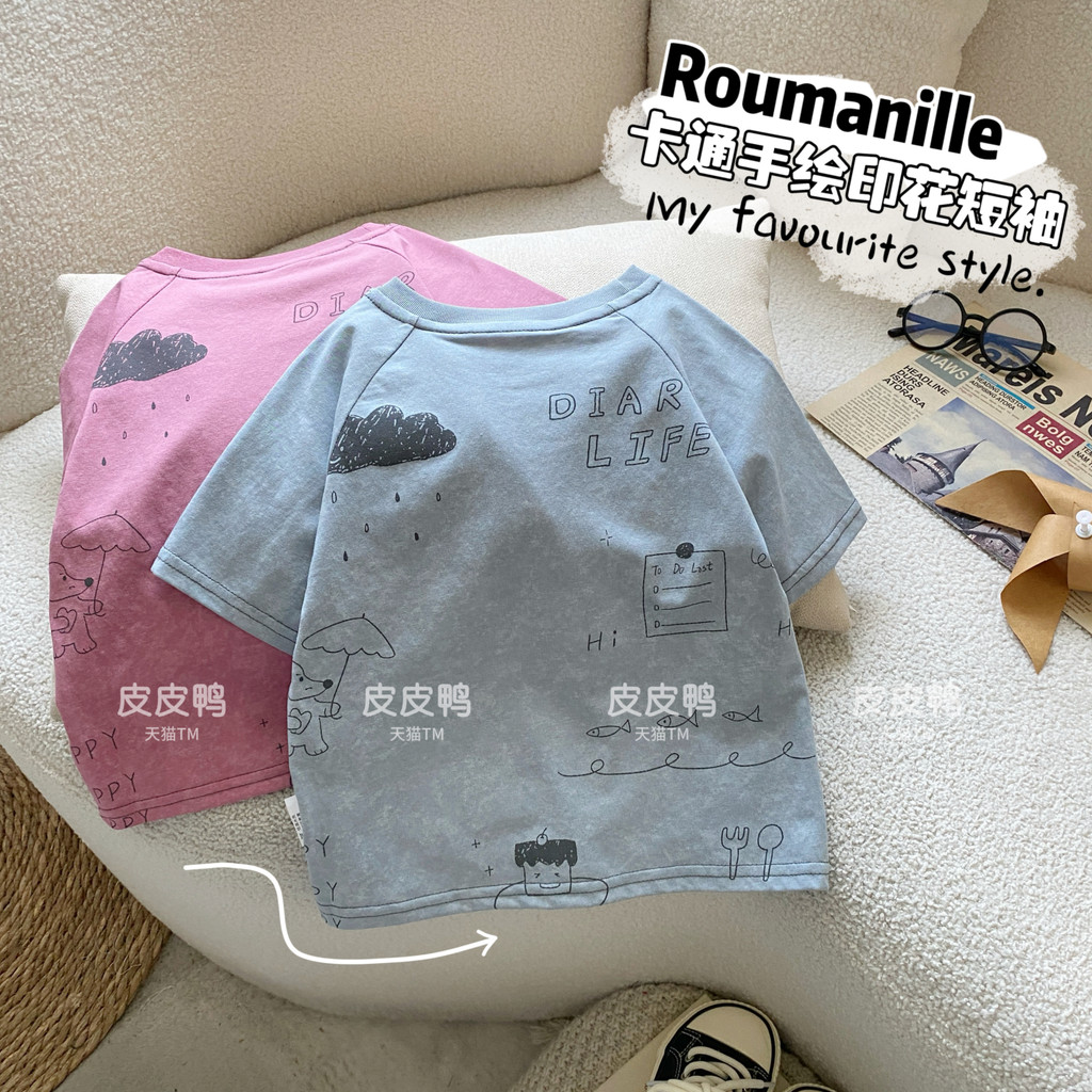 Crianças verão de manga curta meninos leve respirável camisetas crianças estilo ocidental All-Match topos bebê novo esti