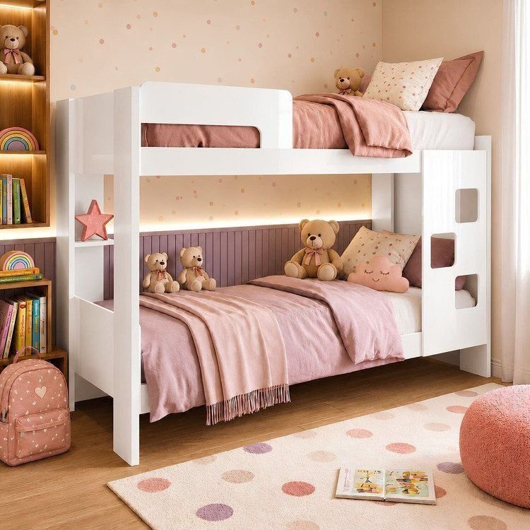 Beliche 100% MDF com Prateleira Vegas Branco Branco