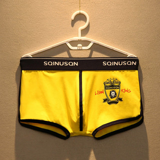 Homens boxer briefs puro algodão boxer briefs respirável confortável estilo dos desenhos animados amarelo Shorts juventu