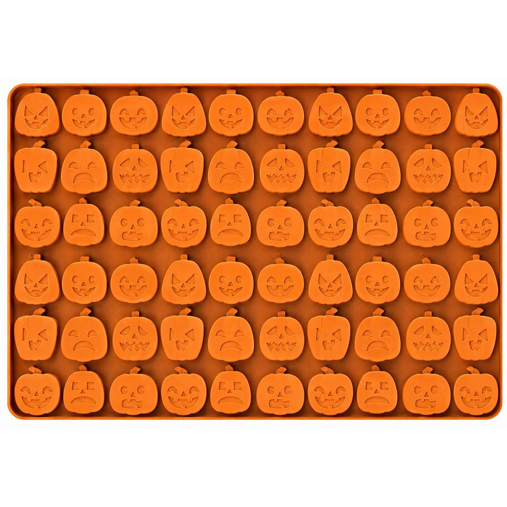 Forma de Silicone Halloween Abóbora 60 Cavidades Para Chocolate, Doces, Gelo e Confeitaria Festa — imagem 2 de 2
