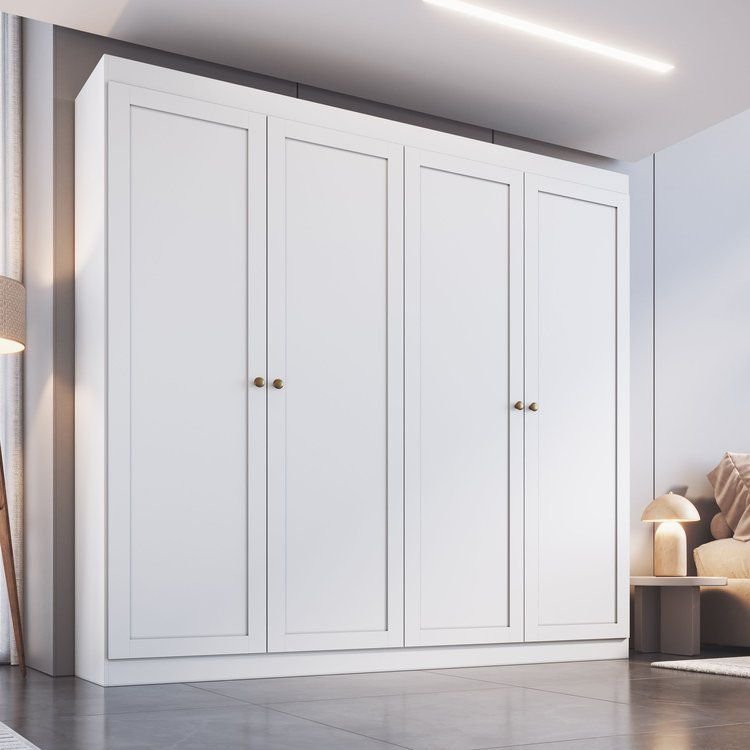 Guarda-Roupa Casal Americano 4 Portas 2 Gavetas Europa Yescasa Branco Branco