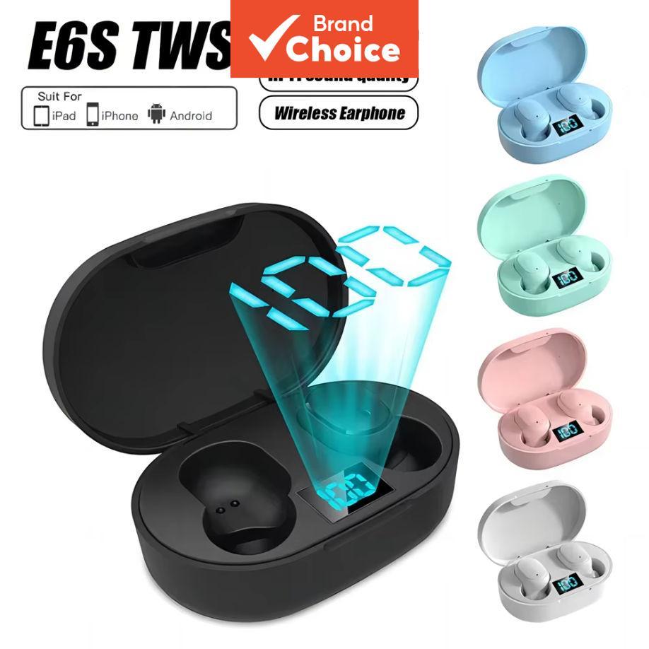 E6S Display Digital Sem Fio Fones De Ouvido Com Cancelamento De Ruído À Prova Dwaterproof Água Estéreo Esporte Caixa De 