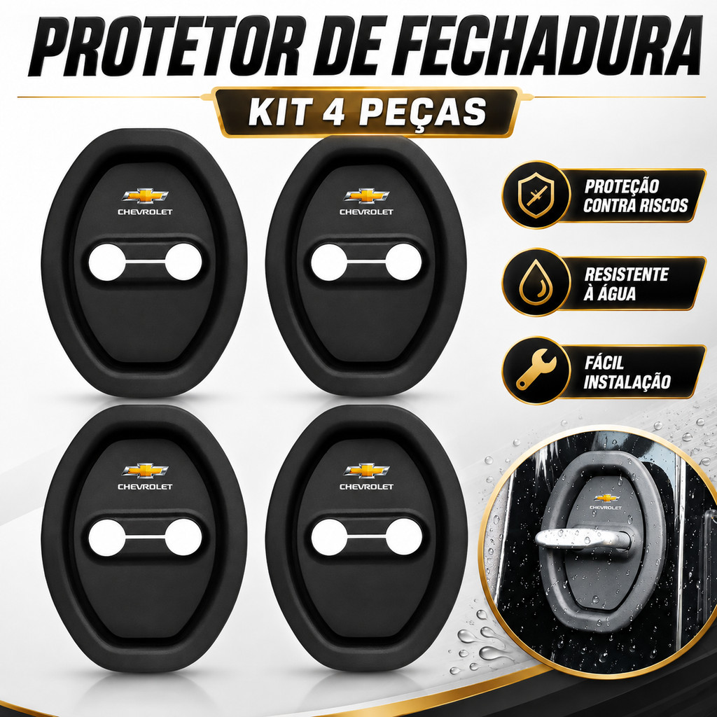 Capa Protetora Para Fechadura De Porta De Carro Chevrolet , 4 Unidades , Onix Prisma Cobalto Spin Cruze Tracker Equinox 