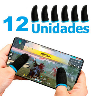 Kit Luva de Dedo Gamer Anti Suor para Celular Free Fire PUBG COD Mobile FPS até 12 Unidades