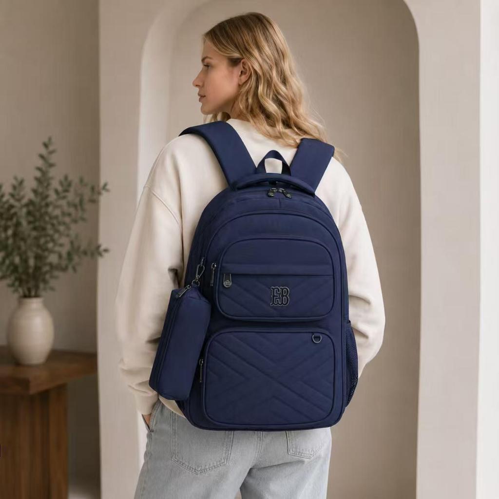 Multineos Mochila Escolar Com Estojo De Grande Capacidade Para Estudante Feminina Masculino Nylon Impermeavel