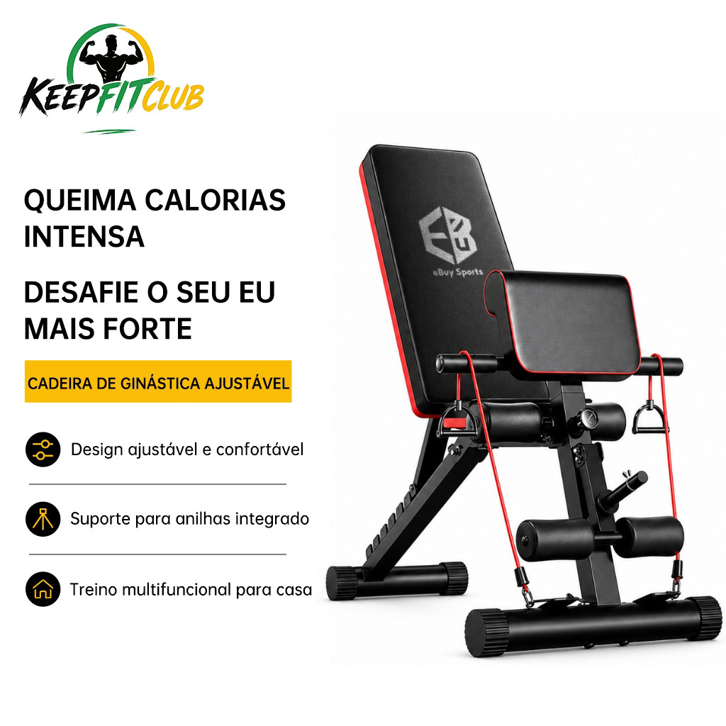 Banqueta Bancos Supinos Multifuncional Regulável Suporta 400KG Reto Declinado Inclinado 7 Graus Academia