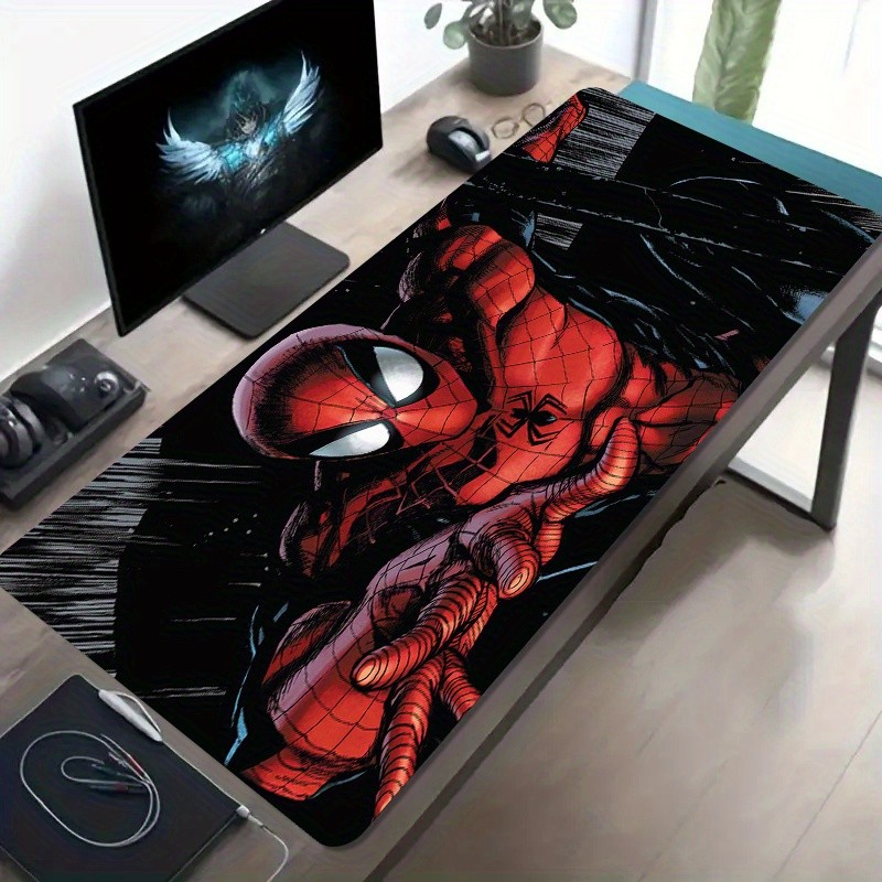 Mouse Pad Gamer Extra Grande Homem‑Aranha, Tapete de Mesa Antiderrapante Borda Costurada para PC e Jogos