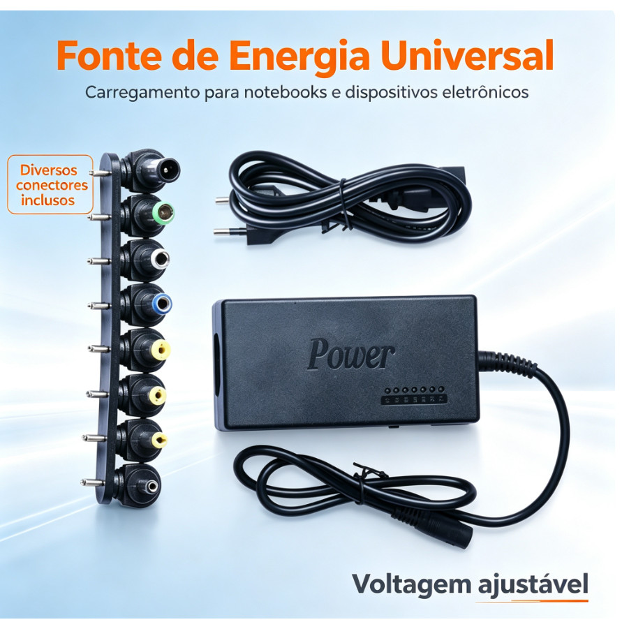 Fonte Carregador Universal 120W Proteção Completa Múltiplos Plugs