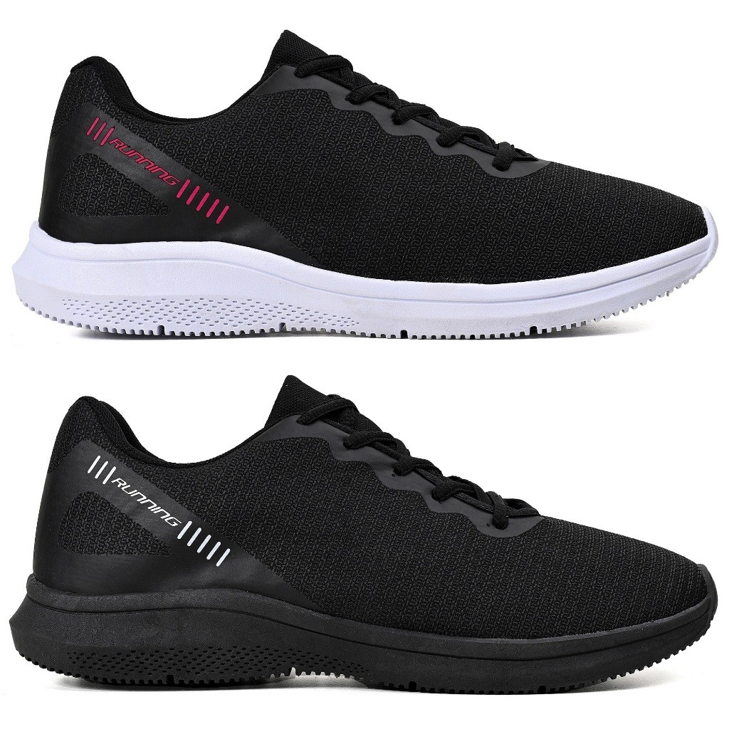 Kit 2 Tênis Running 2000 Caminhada Academia Corrida Leve Confortável Uzze Sport — imagem 2 de 2