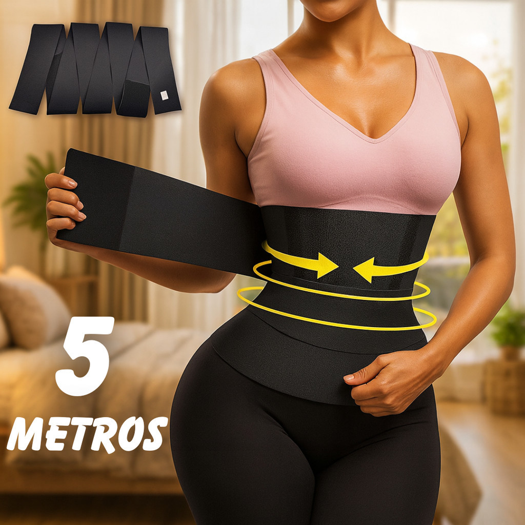 Cinta Modeladora 5 Metros Cintura Faixa Abdominal Pos Parto Alta Compressao 290