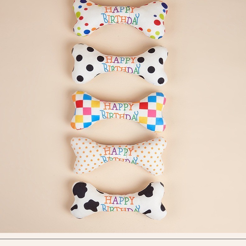 Leilei Brinquedo de pelúcia para animais de estimação Mastigar ossos Gato Cachorro Brinquedo para festa de aniversário B