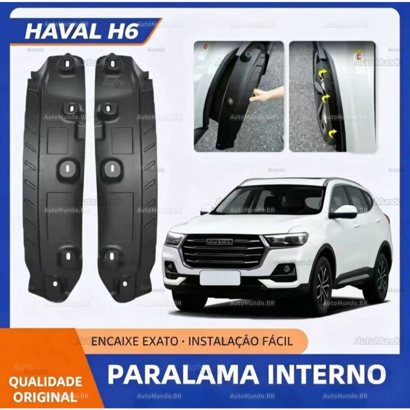Forro interno exclusivo para o para-lama traseiro da terceira geração do Haval H6, sem necessidade de perfuração JUOU
