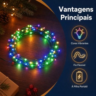 10 Peças Fio De Fada Led Colorido 2M Para Decoração De Casa e Natal Festa