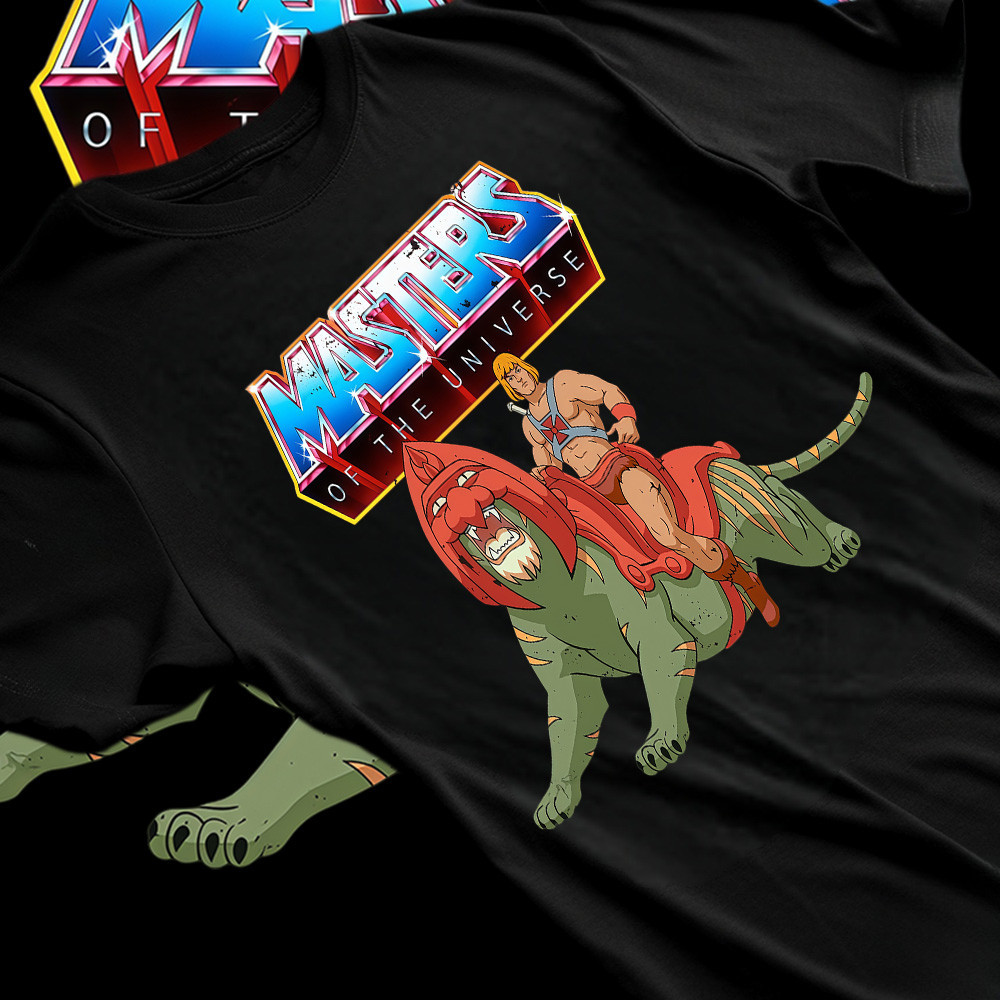 [Camiseta Premium em Algodão Puro]AYA Camiseta Unissex Oversize Masters of the Universe Estampa He - Man