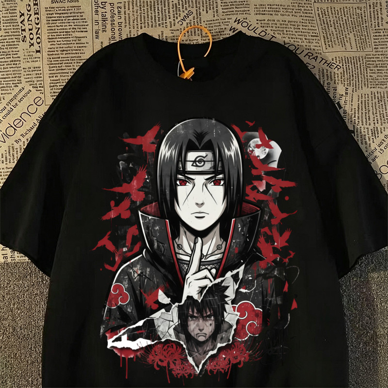 [Camiseta Premium em Algodão Puro]AYA Anime Naruto Camisa Masculina Feminina Unissex Treino 100% Algodão Lançamento