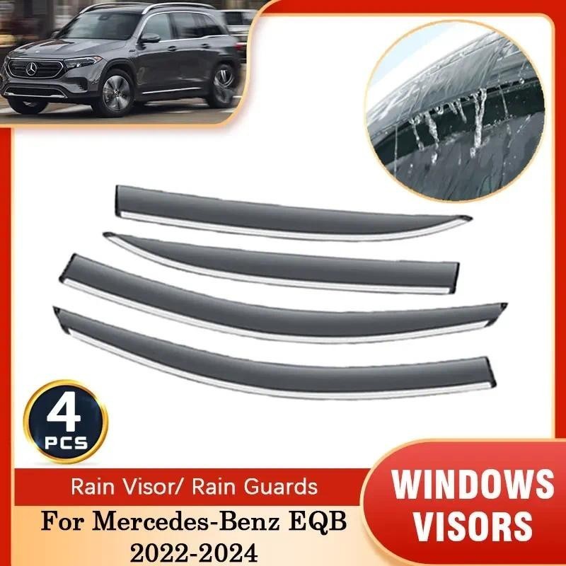 4 Pçs Para Mercedes-Benz EQB 300 250 350 2022 2023 2024 Janela Viseira Ventilação Fumaça Toldo Chuva Guarda Capa Defleto