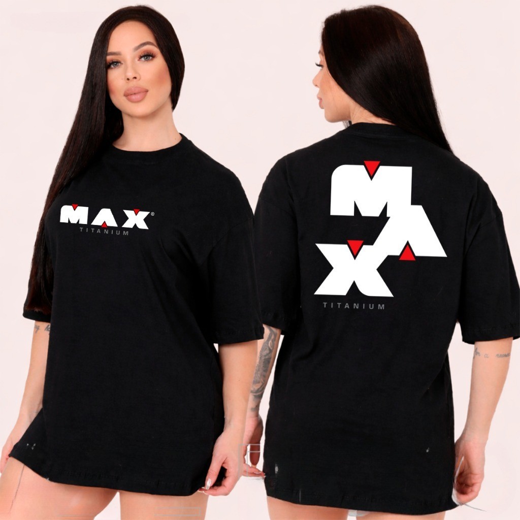 [Camiseta Vintage Masculina Algodão]HYP Camiseta oversized academia Max Titanium 100% Algodão T-shirt Premium