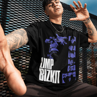 [Camiseta Premium em Algodão Puro]GXG Camiseta Oversized Limp Bizkit Banda Nu Metal Show Brasil Rock Blusa 100% Algodão