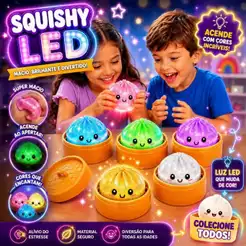 Squishy Glitter Luz De Led Brinquedo Viral Paozinho Surpresa