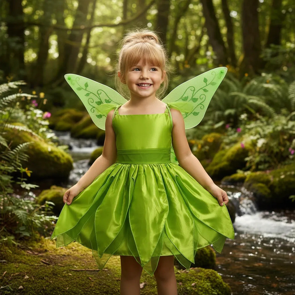 Kit Fantasia Fada Vestido Sininho Asa Tiara Varinha