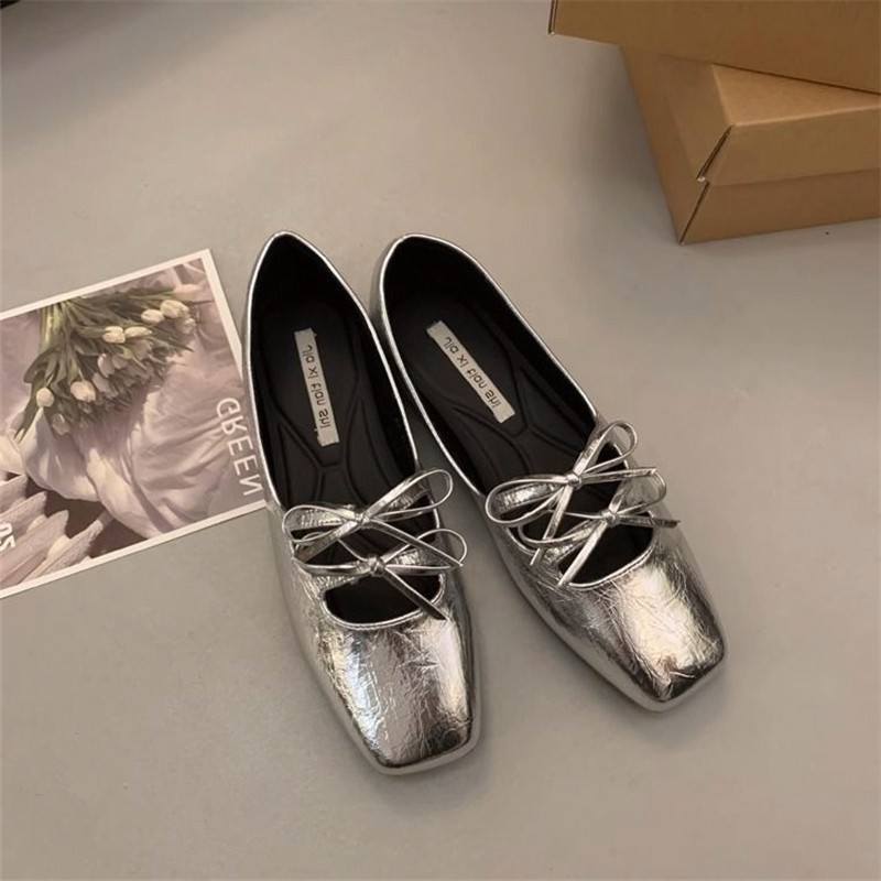 Lace-Up arco Mary sapatos femininos primavera outono novo estilo francês estilo noite bombas planas casuais sapatos de s