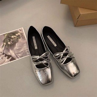 Lace-Up arco Mary sapatos femininos primavera outono novo estilo francês estilo noite bombas planas casuais sapatos de s