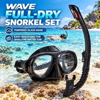 Conjunto de mergulho com Snorkel Óculos de mergulho Snorkel Máscara de mergulho totalmente seca Vidro temperado de uma p